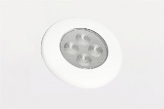 Фонарь освещения салона диодная 4-LED. круглая. съёмная рамка белого цвета