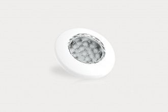 Фонарь освещения салона диодная 21-LED, круглая, съёмная рамка белого цвета